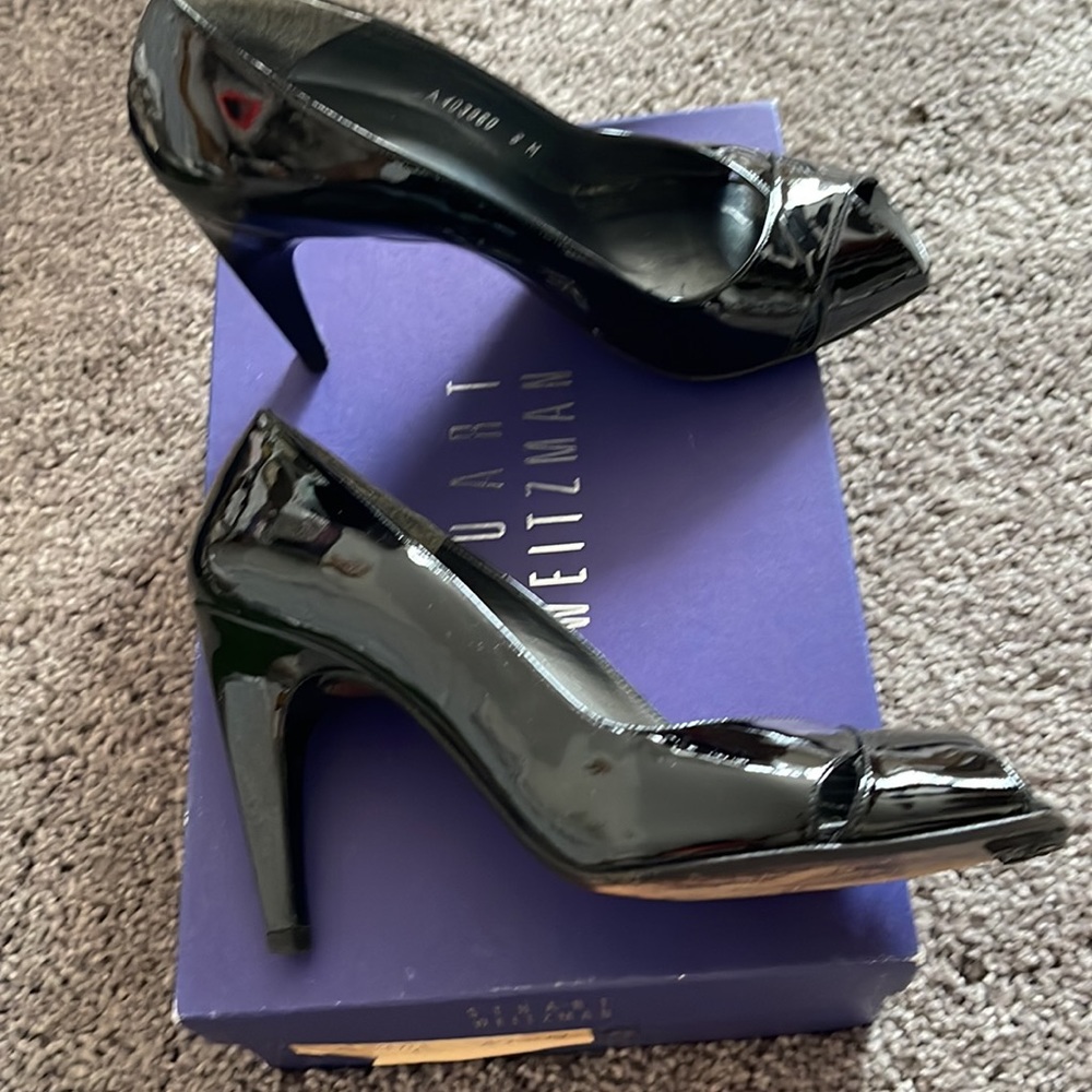 Stuart Weizmann Peek A Boo Toe Shoe Size 8 - image 2